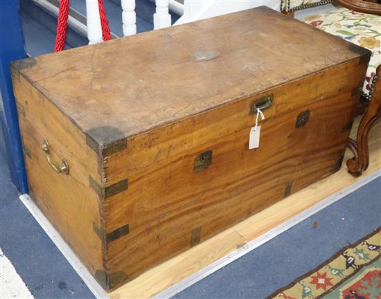 A Victorian camphorwood trunk W.104cm